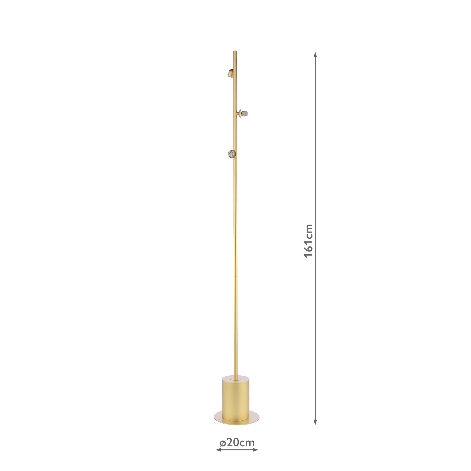 Spiral 3 Light Floor Lamp Matt Gold Base Only
