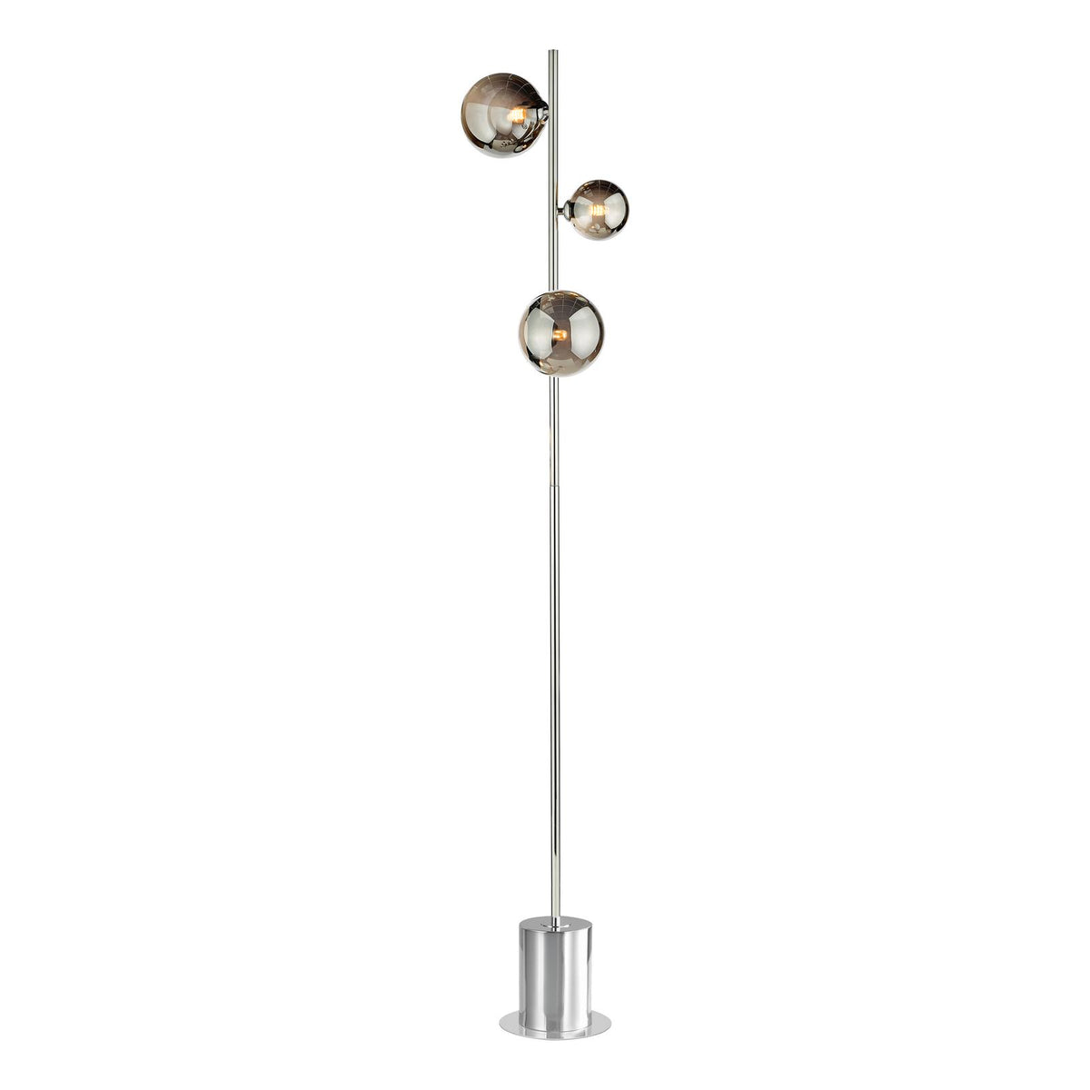 Spiral 3 Light Floor Lamp Polished Chrome