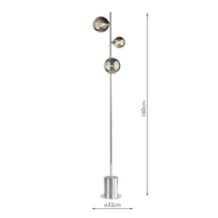 Spiral 3 Light Floor Lamp Polished Chrome