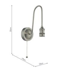 Tall Wall Light Antique Chrome Bracket Only