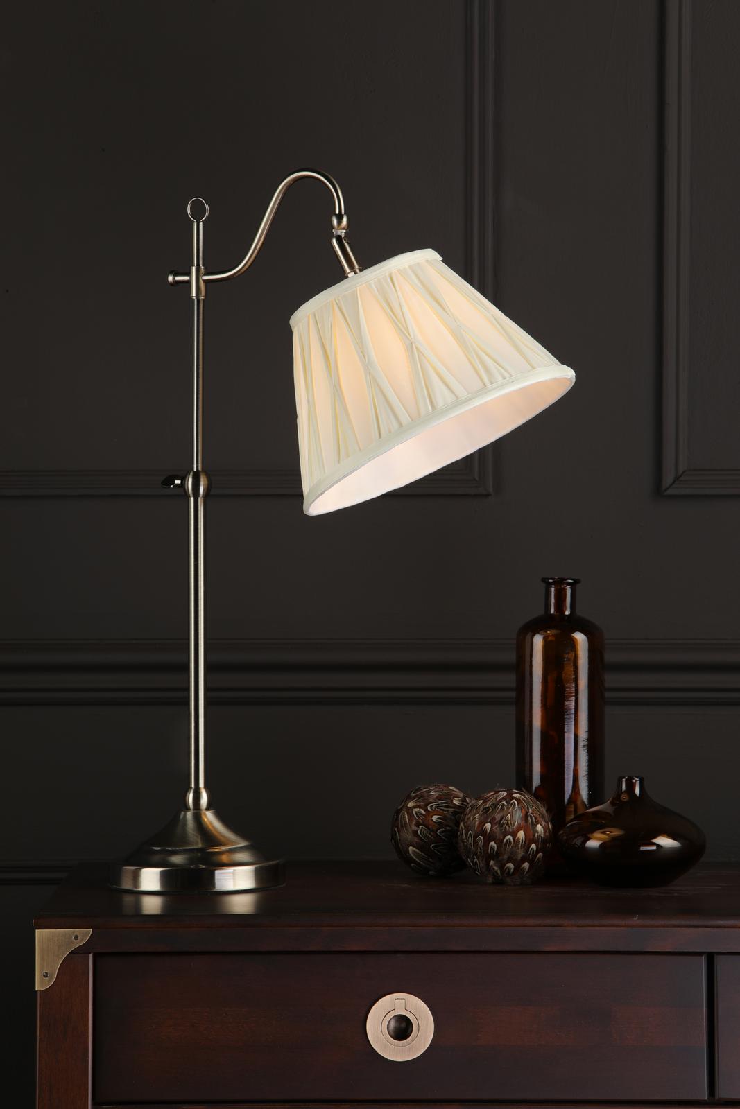 Suffolk Rise & Fall Table Lamp Antique Brass With Shade