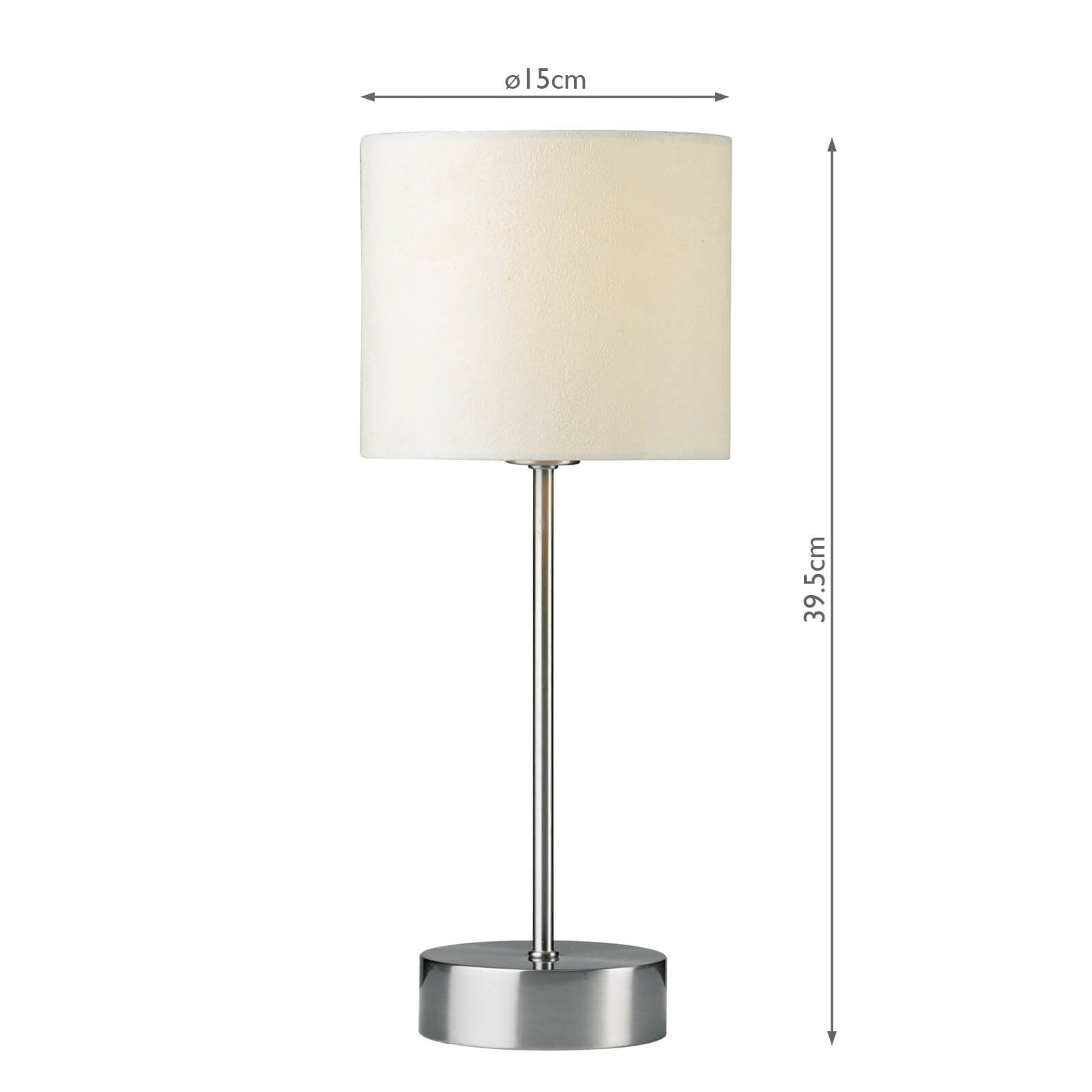 Suzie Touch Table Lamp Satin Chrome With Shade