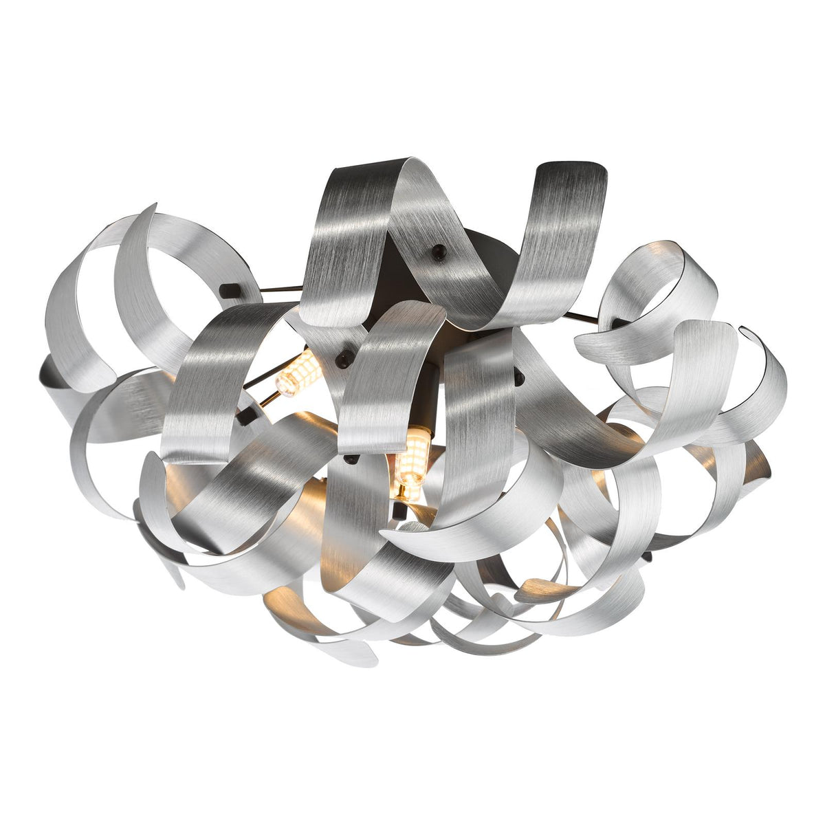 Swash 4 Light Flush Black With Aluminium Ribbons