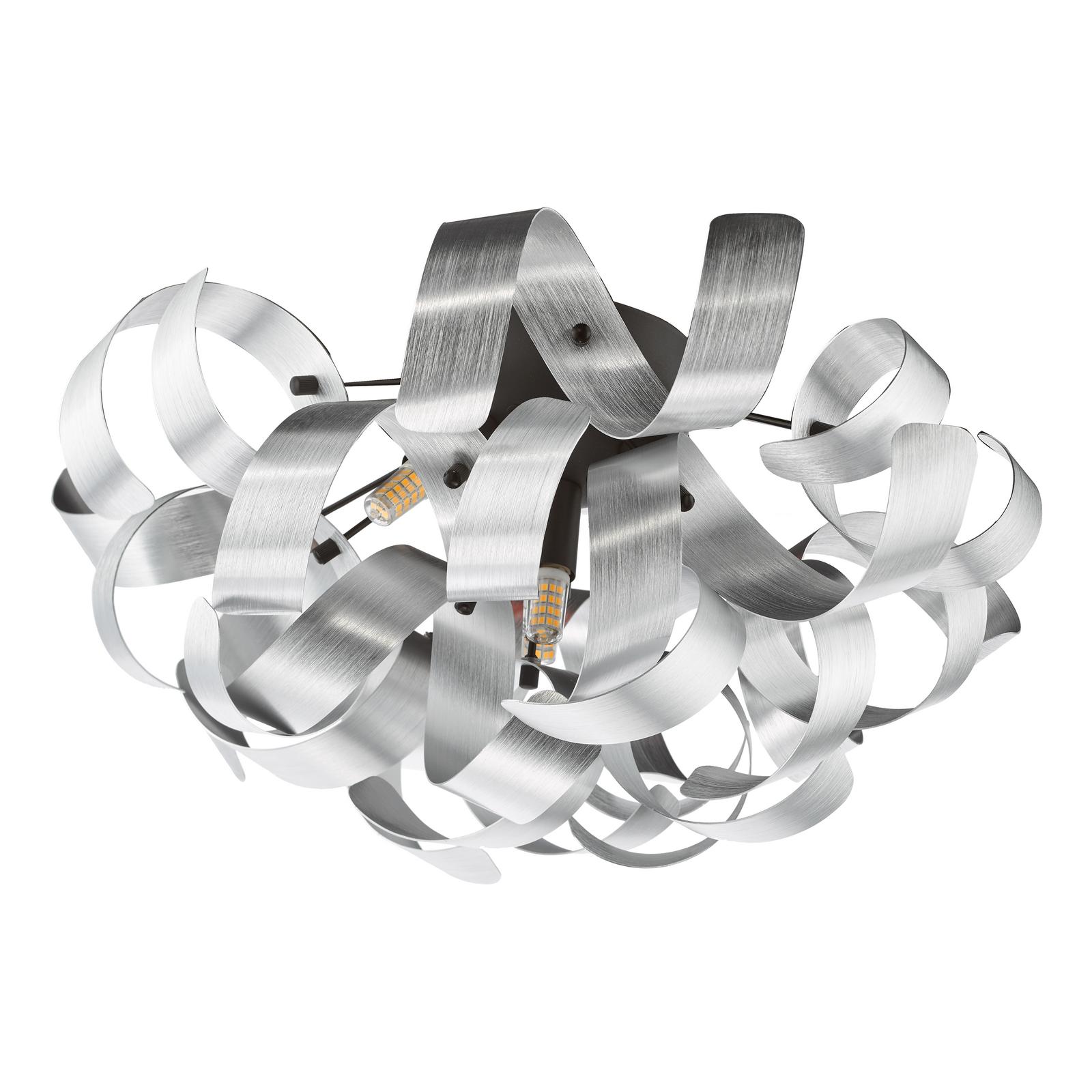 Swash 4 Light Flush Black With Aluminium Ribbons