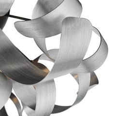 Swash 4 Light Flush Black With Aluminium Ribbons