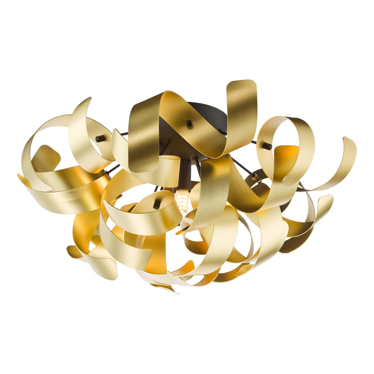 Swash 4 Light Flush Black With Gold Ribbons