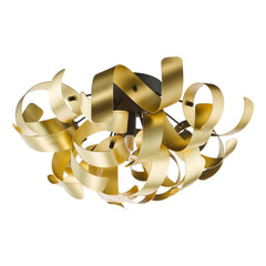 Swash 4 Light Flush Black With Gold Ribbons
