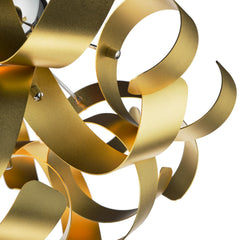 Swash 4 Light Flush Polished Chrome With Gold Ribbons