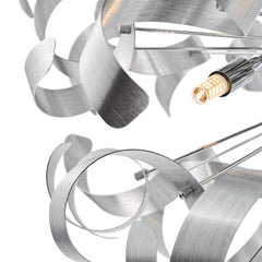 Swash 12 Light Pendant Polished Chrome With Aluminium Ribbons