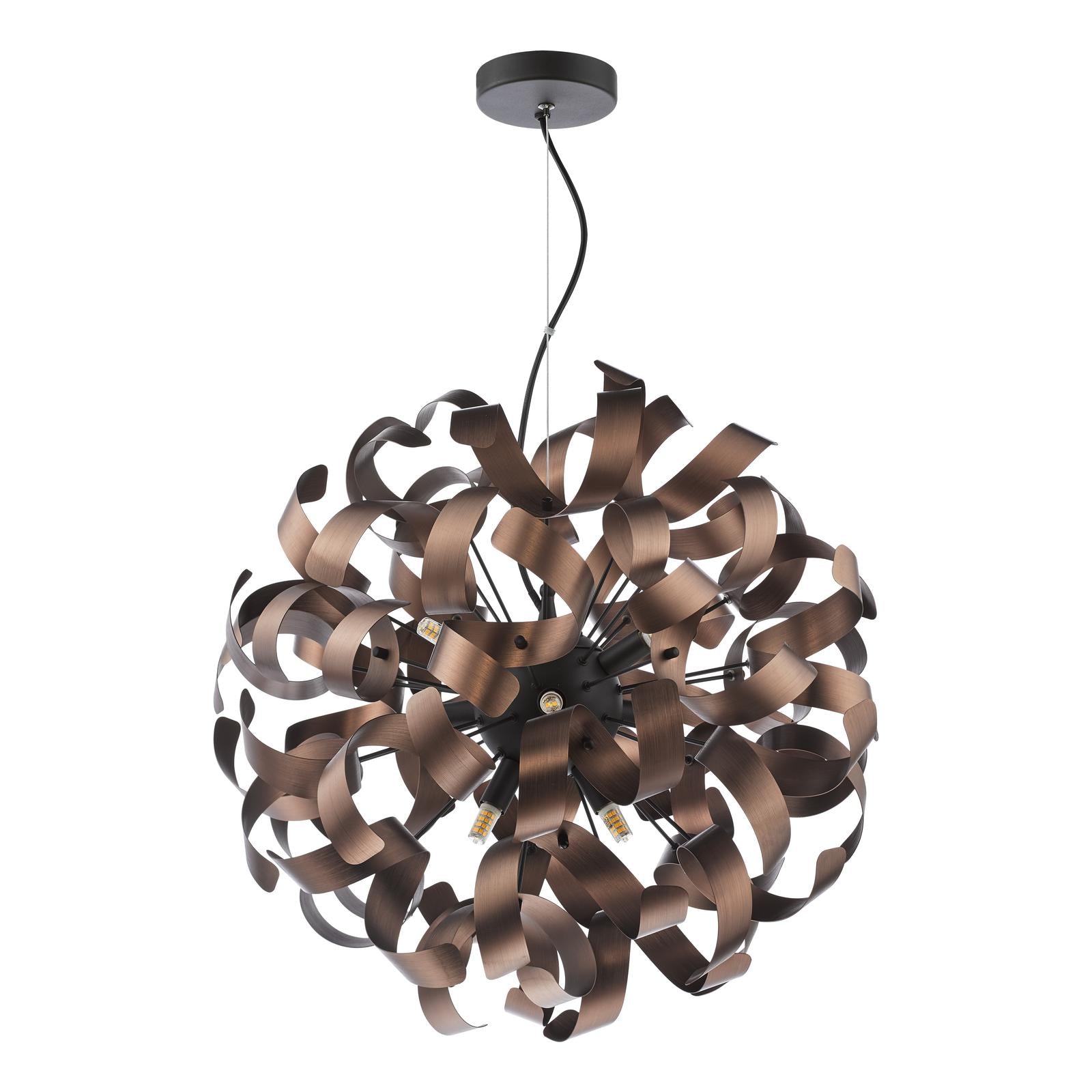 Swash 9 Light Pendant Matt Black Fitting Only
