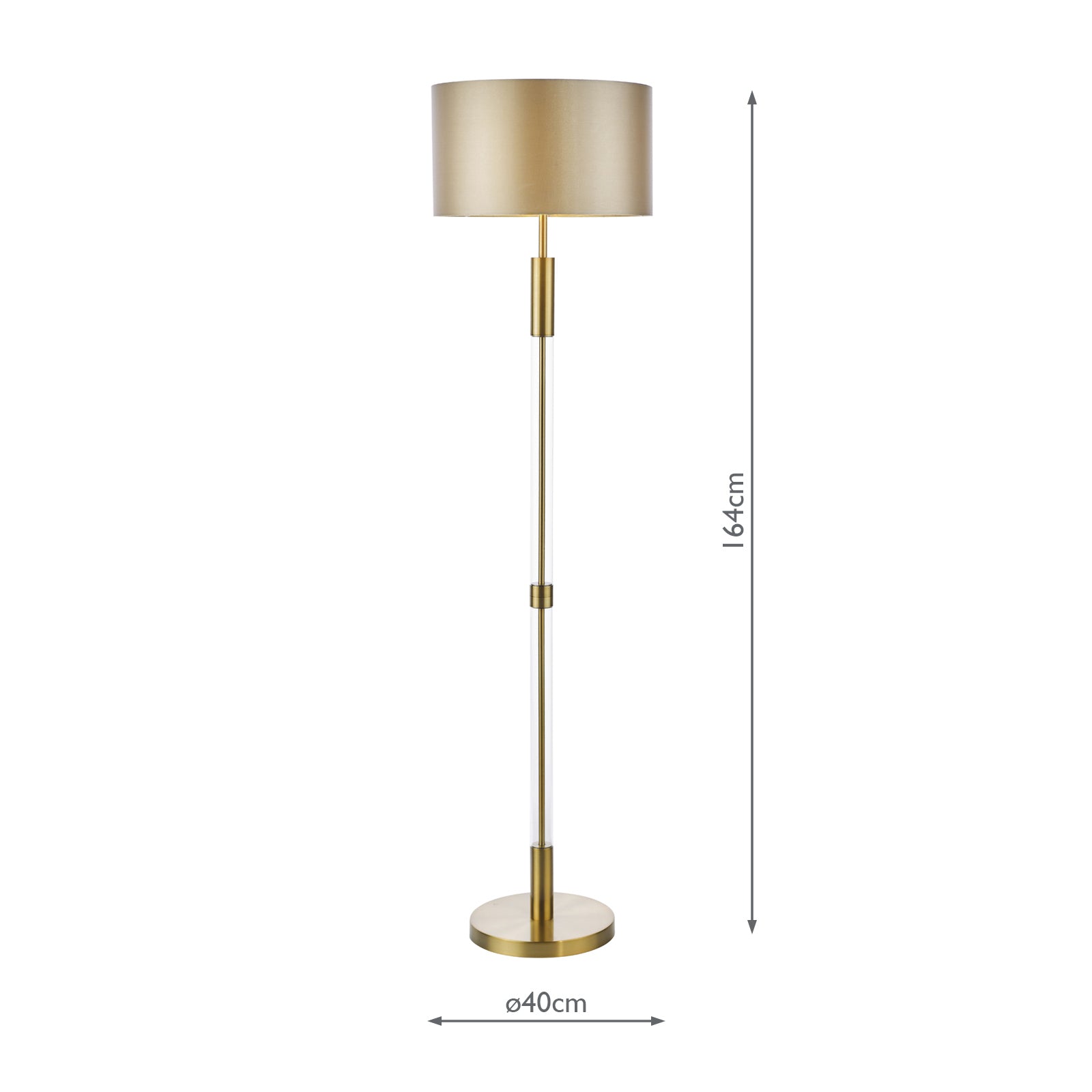 Sylvester Floor Lamp Antique Brass With Shade