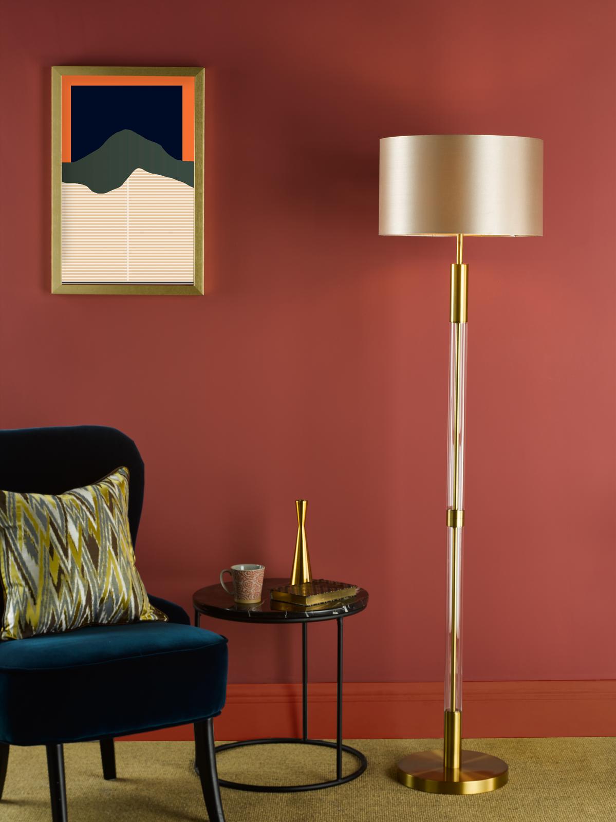 Sylvester Floor Lamp Antique Brass and Glass Base Only