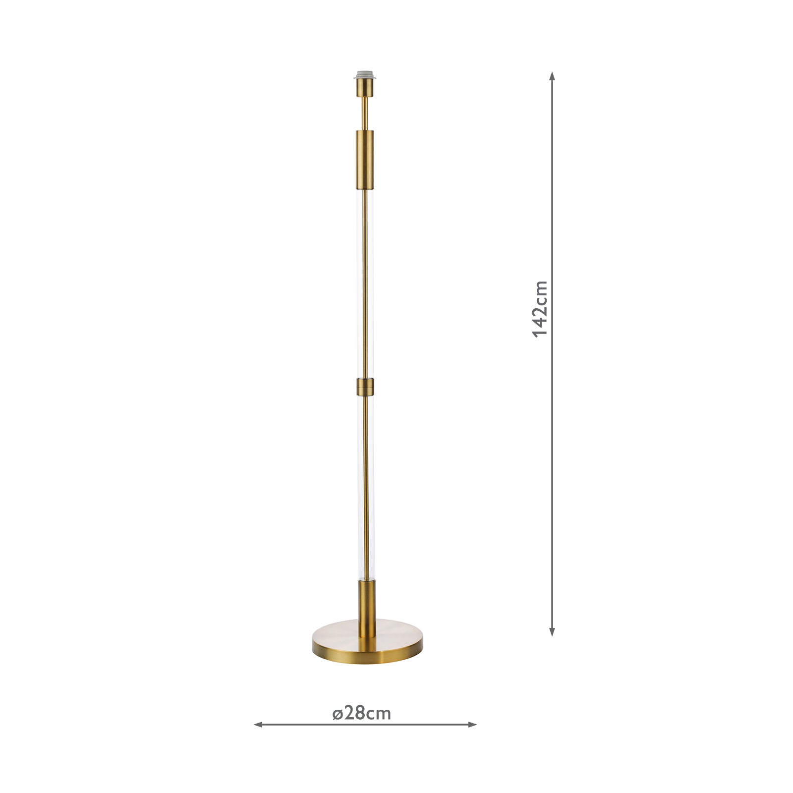 Sylvester Floor Lamp Antique Brass and Glass Base Only