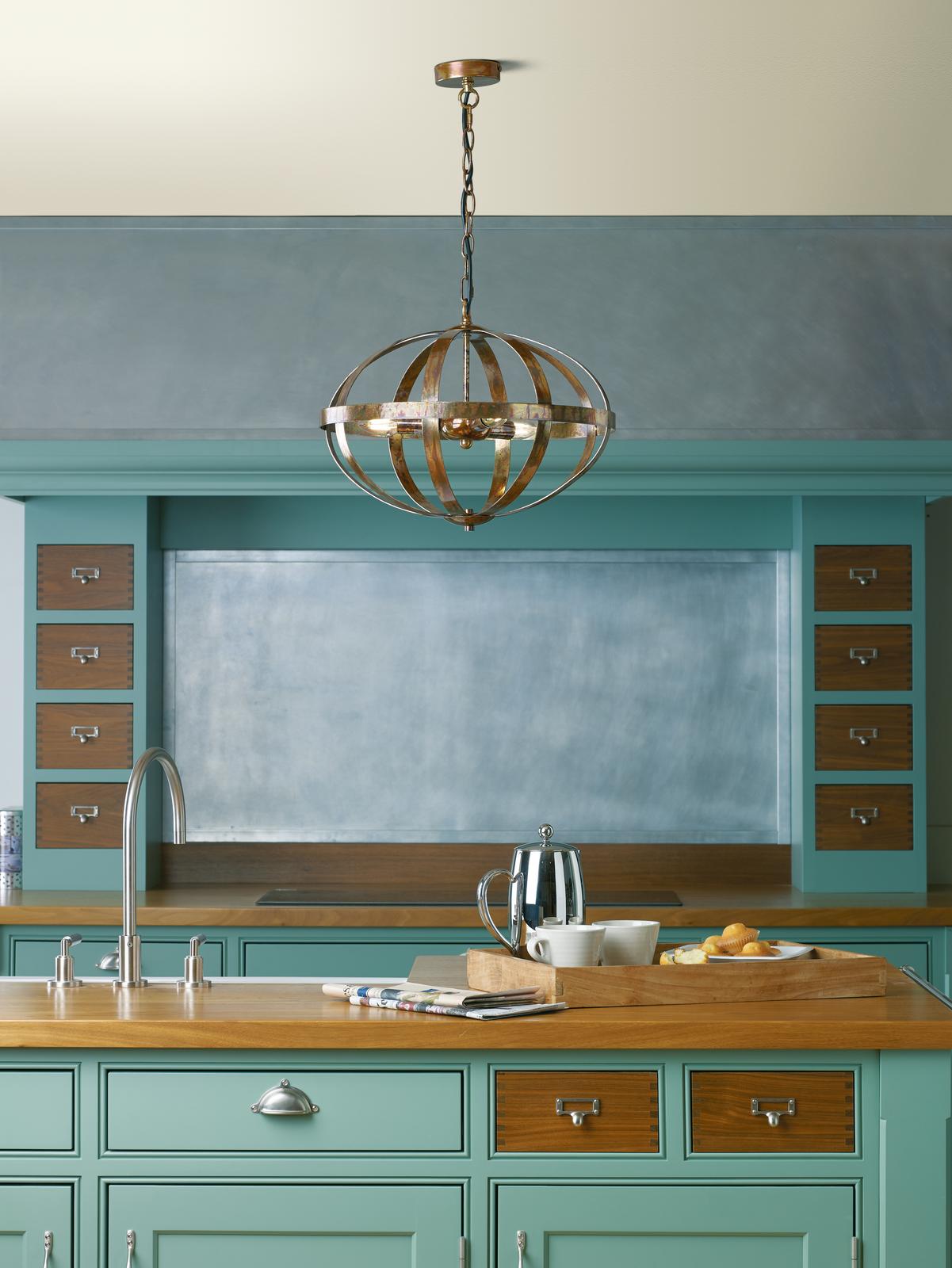 Symbol 3 Light Pendant Petrol Copper