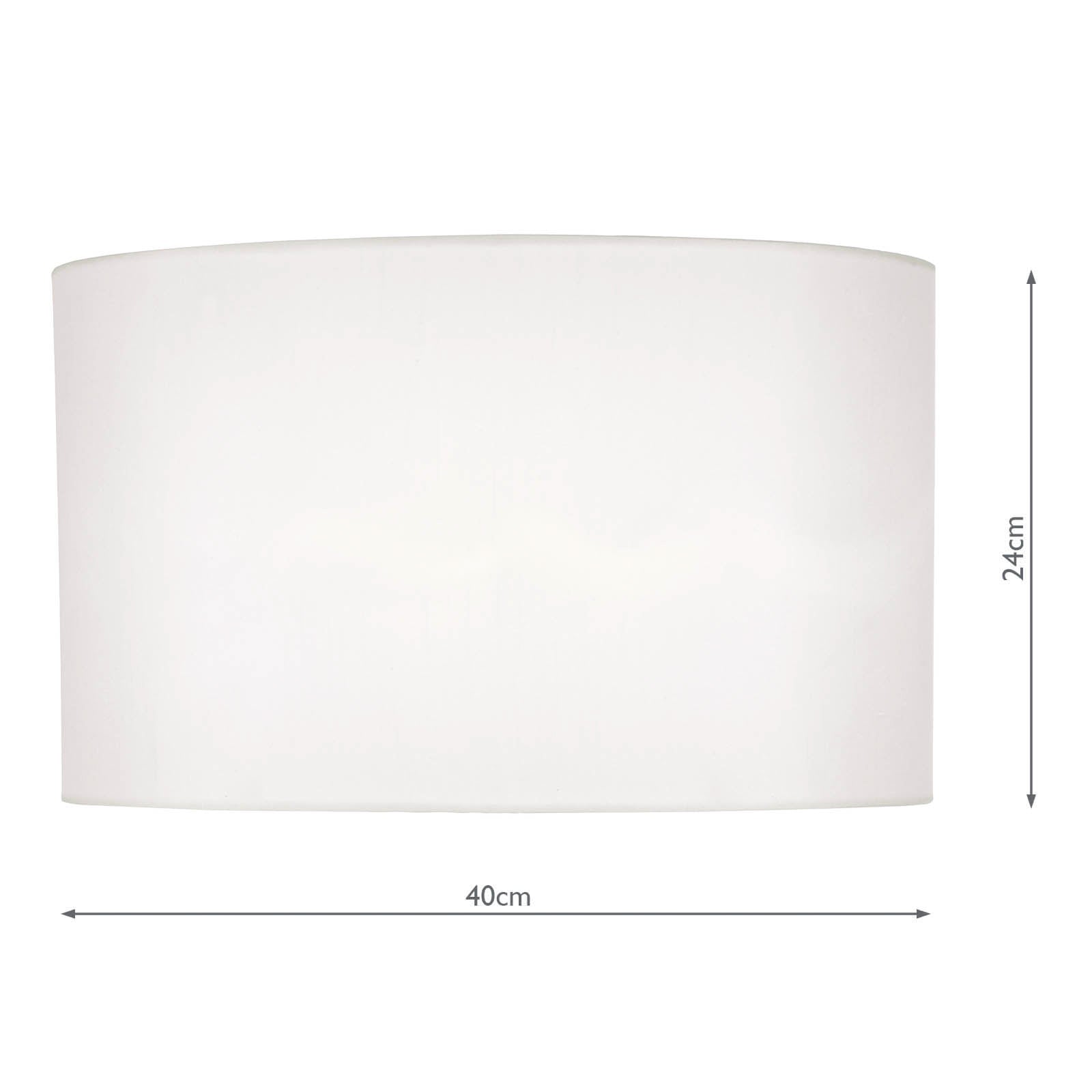 Syracuse White Faux Silk Oval Shade 40cm
