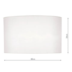 Syracuse White Faux Silk Oval Shade 40cm