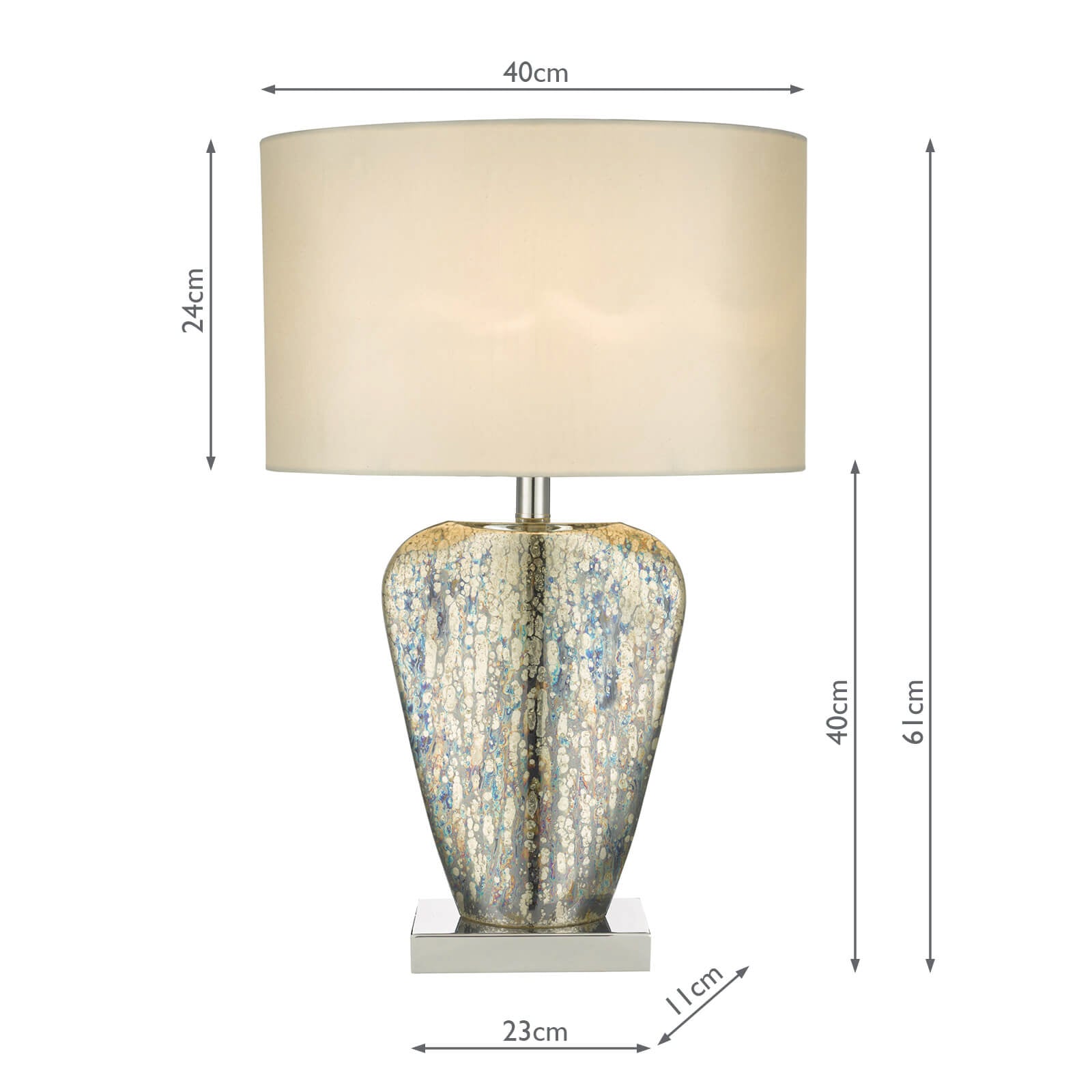 Syracuse Table Lamp Mercury Glass With Shade