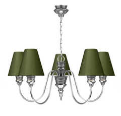 David Hunt Lighting Doreen 5 Light Chandelier Pewter Bespoke Shades