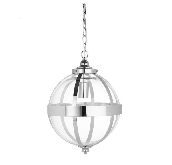 Laura Ashley Odiham Globe Lantern Polished Nickel Small