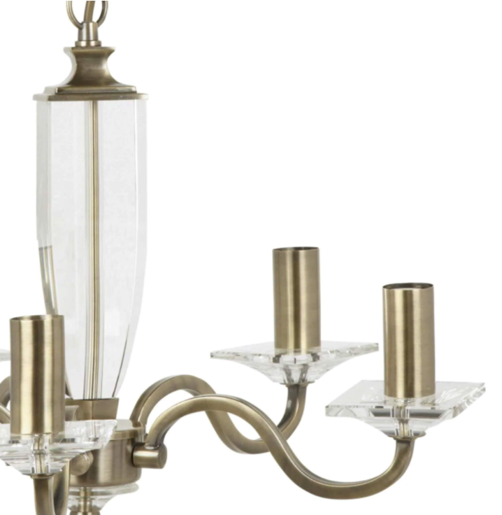 Laura Ashley Carson 5 Light Chandelier Antique Brass – The Light Company