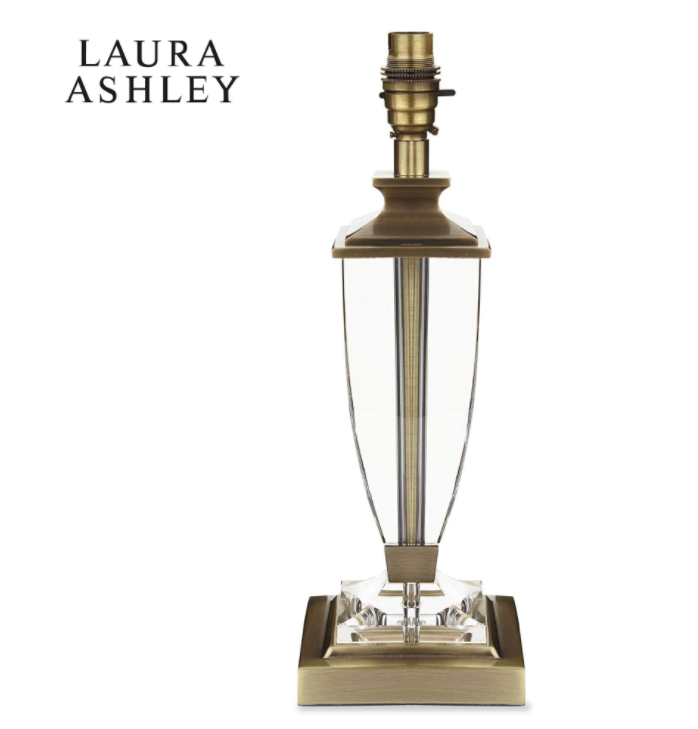 Laura Ashley Carson Crystal Table Lamp Medium Antique Brass