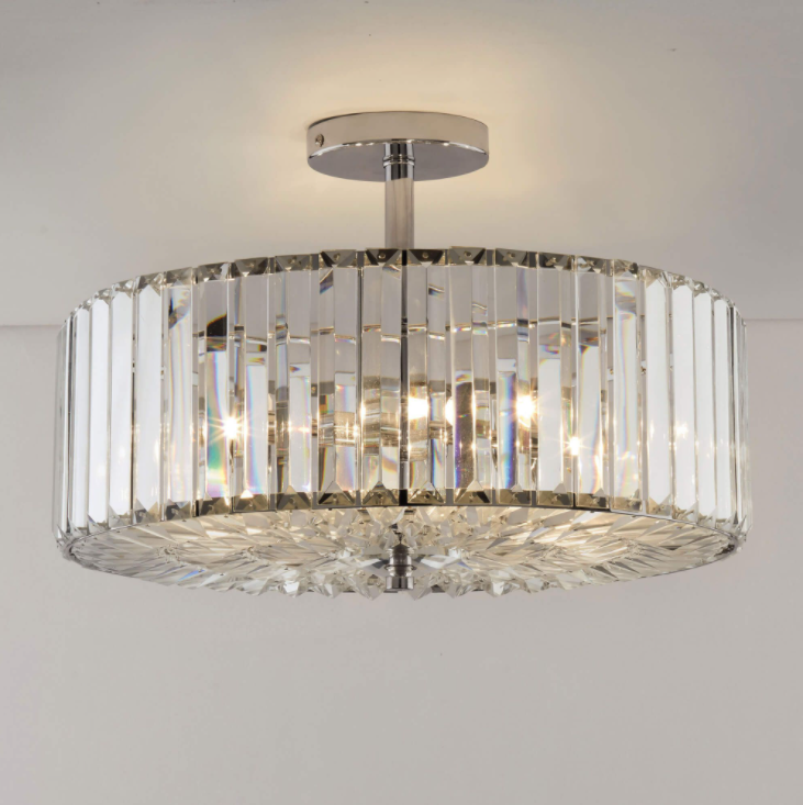 Laura Ashley Fernhurst Semi Flush 3 Light Polished Chrome The