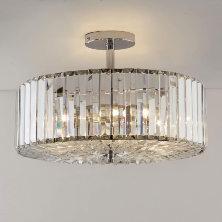 Laura Ashley Fernhurst Semi Flush 3 Light Polished Chrome