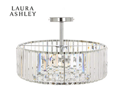 Laura Ashley Fernhurst 4 light Flush Polished Chrome and Crystal