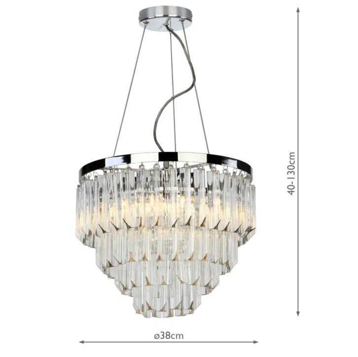 Dar Lighting Fame 5 Light Pendant Polished Nickel The Light Company
