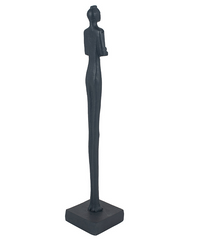 Matt Black Metal Arms Folded Statue