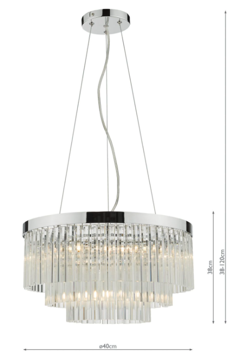 Giovana 5lt Pendant Polished Chrome & Glass GIO0508 där lighitng