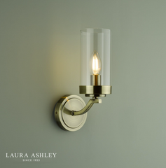 Laura Ashley Joseph Antique Brass 1 Light Wall Light