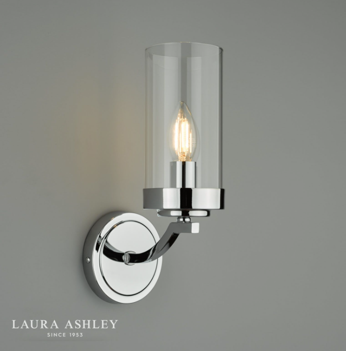 Laura Ashley Joseph Polished Chrome 1 Light Wall Light