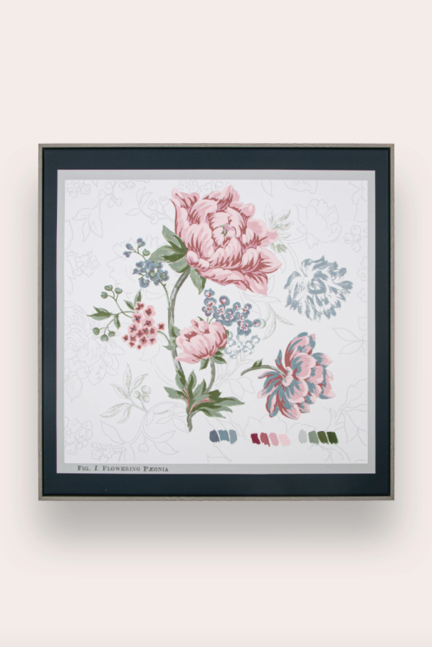 Laura Ashley Tapestry Floral Wall Art Box Frame Canvas