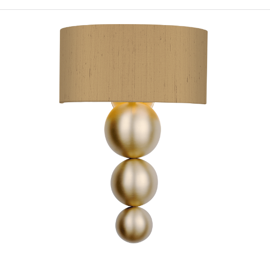 David Hunt Lighting Athena Wall Light Butter Brass Bespoke Shade