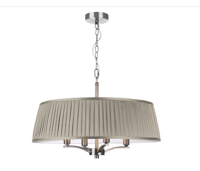 The Light Shade Studio Alwyn 4 Light Pendant Polished Nickel With Bespoke Shade