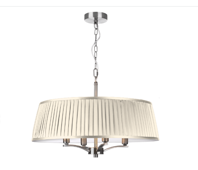 The Light Shade Studio Alwyn 4 Light Pendant Polished Nickel With Bespoke Shade