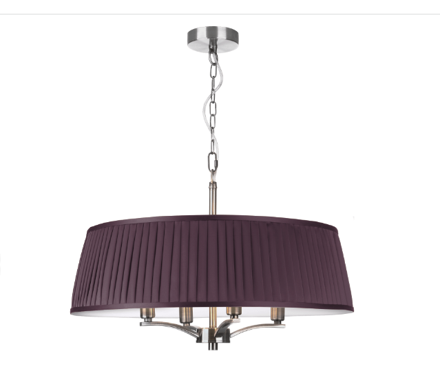 The Light Shade Studio Alwyn 4 Light Pendant Polished Nickel With Bespoke Shade