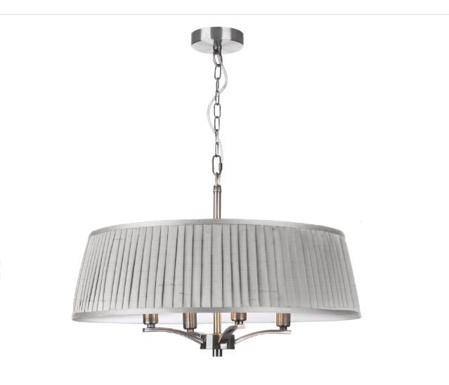 The Light Shade Studio Alwyn 4 Light Pendant Polished Nickel With Bespoke Shade