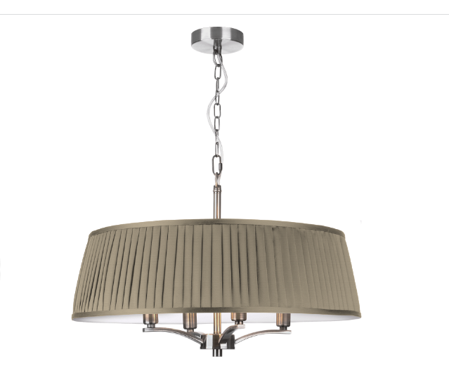 The Light Shade Studio Alwyn 4 Light Pendant Polished Nickel With Bespoke Shade