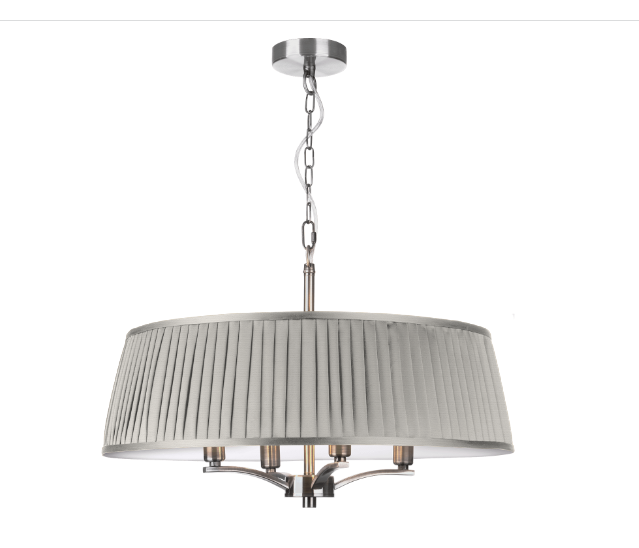 The Light Shade Studio Alwyn 4 Light Pendant Polished Nickel With Bespoke Shade