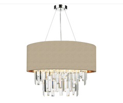Hurley 6 Light Pendant With Bespoke Shade & Crystal Droppers