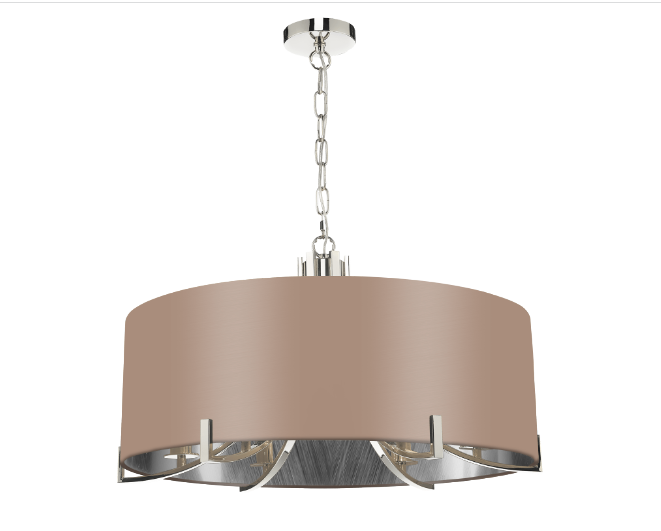 Polished nickel drum chandelier deals