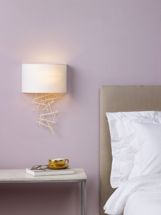 Atwood Wall Light Satin Brass Bespoke Shade