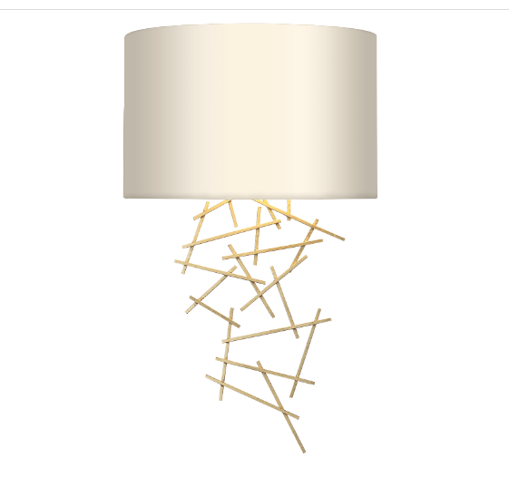 Atwood Wall Light Satin Brass Bespoke Shade