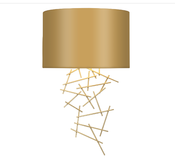 Atwood Wall Light Satin Brass Bespoke Shade