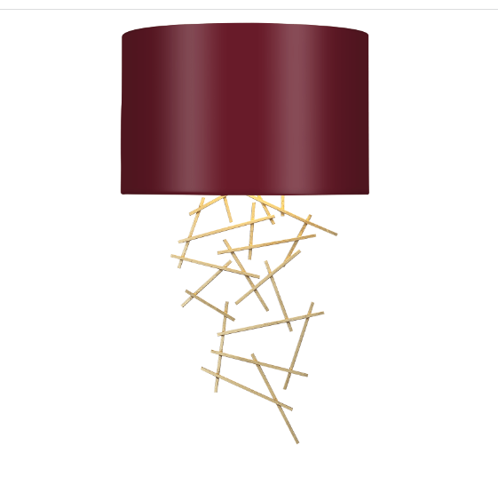 Atwood Wall Light Satin Brass Bespoke Shade