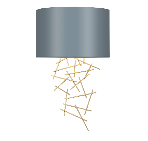 Atwood Wall Light Satin Brass Bespoke Shade