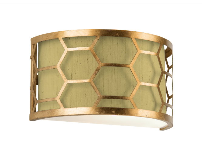 Arendal Wall Light Gold Leaf With Bespoke Shade