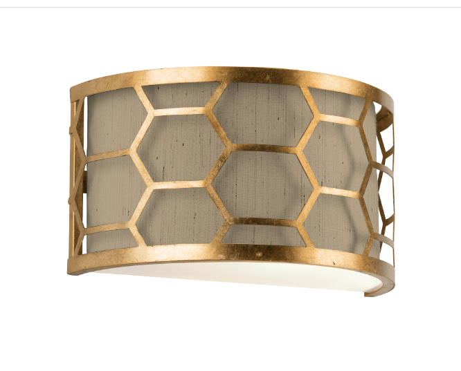 Arendal Wall Light Gold Leaf With Bespoke Shade